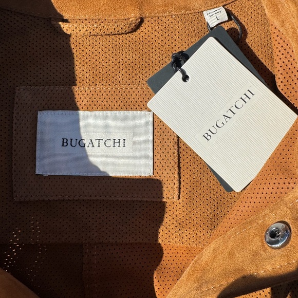 BUGATCHI SuaveLeather ButtonUp Shirt size L, Tan,100%Genuine, Italian-design,NWT - Picture 9 of 16